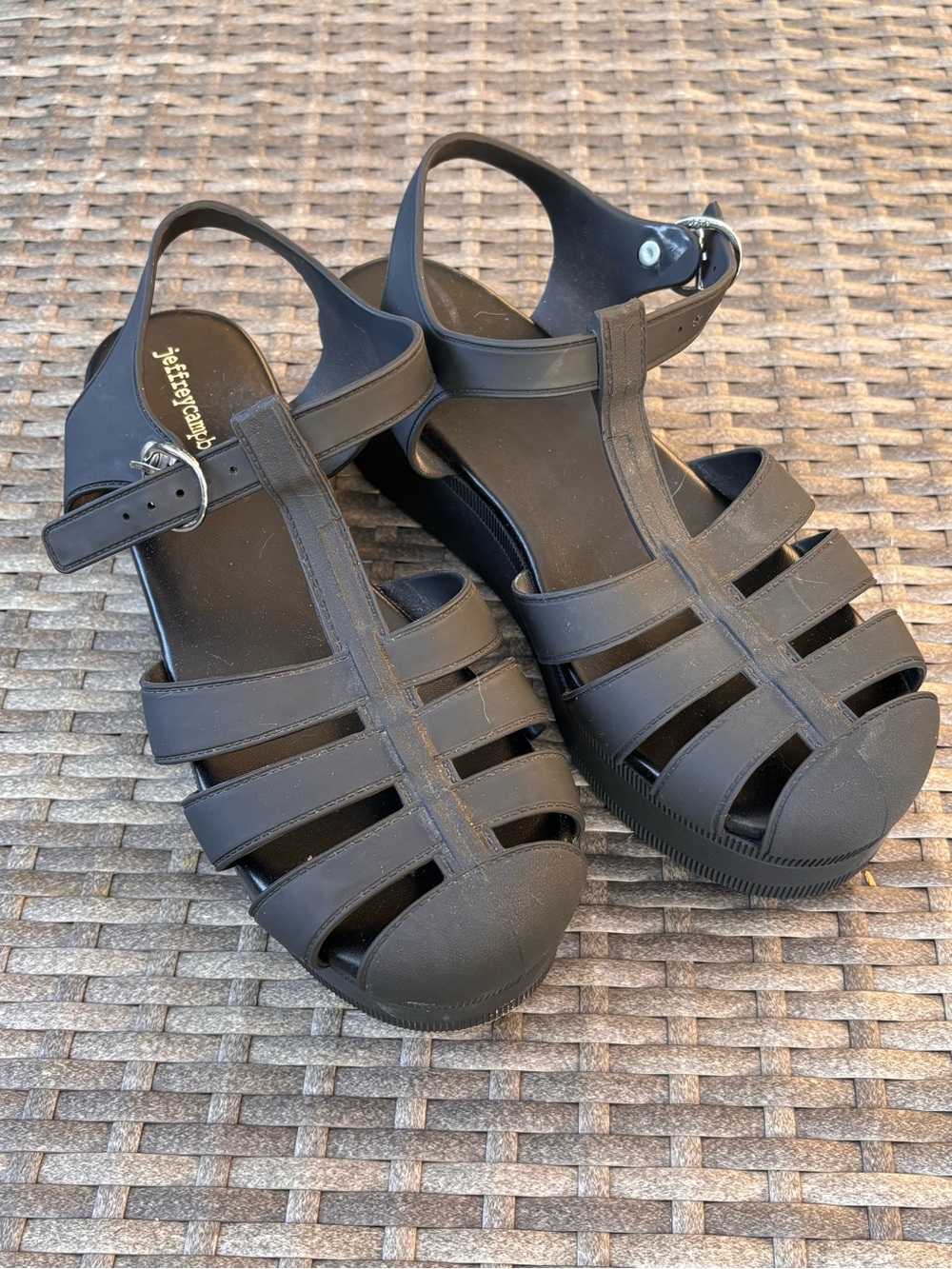 Jeffrey Campbell Black Platform Fisherman Sandals - Picture 7 of 7